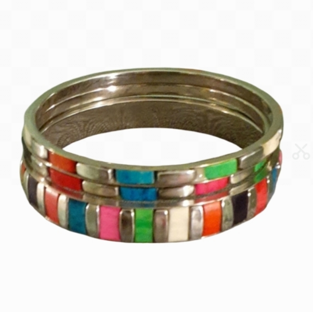 80s style colorful bangle bracelets